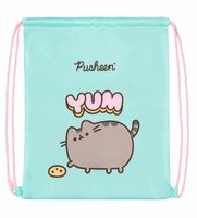 Worek Szkolny na buty obuwie Kot Kotek PUSHEEN YUM zielony