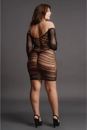 le desir plus size sukienka mini z długim rękawem i siateczką xxl-5xl na Arena.pl