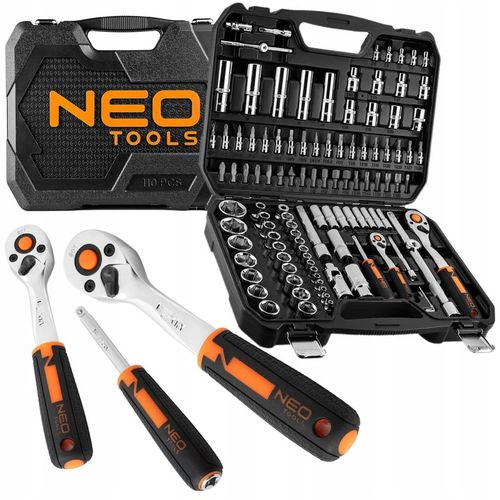 NEO 10-066 ZESTAW KLUCZE NASADOWE NASADKI TORX 1/4" 1/2" walizka 110el XXXL na Arena.pl