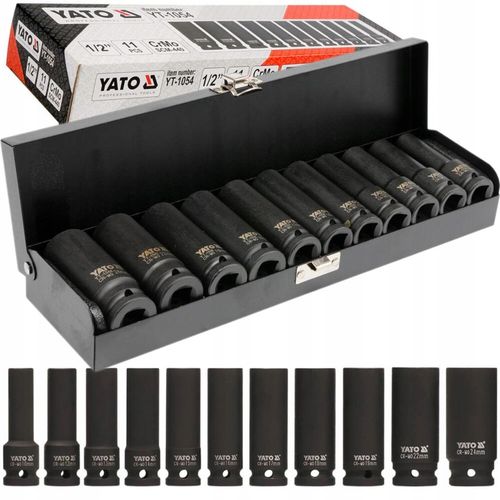 YATO NASADKI UDAROWE KLUCZE NASADOWE DŁUGIE 1/2'' 11el KUTE WALIZKA na Arena.pl