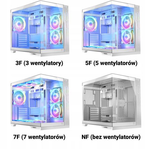 Gamingowa obudowa komputerowa MODECOM VOLCANO PANORAMA NF biała na Arena.pl