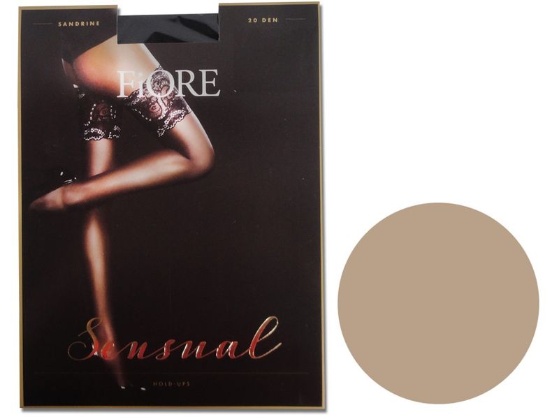 Pończochy samonośne Sandrine wysoka koronka Sand 3 zdjęcie 1