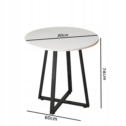 STOLIK KAWOWY OKRĄGŁY ŁAWA DO SALONU LOFT BIAŁY INDUSTRIALNY  NOWOCZESNY na Arena.pl