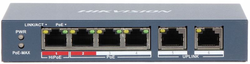 SWITCH POE DS-3E0106HP-E 4-PORTOWY Hikvision zdjęcie 3