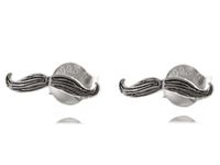 Delikatne oksydowane srebrne kolczyki celebrytki wąsy wąsiki mustache srebro 925 K2928