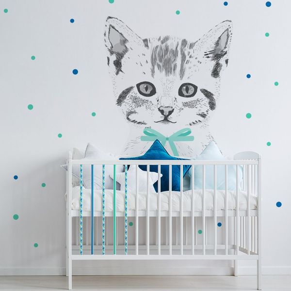 Naklejka Kot Miaurycy DK235 XL Kokarda miętowa zdjęcie 1