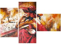 100CM 70CM ZEGAR 3 ELEM JESIENNA ZADUMA ŚCIENNY OBRAZ