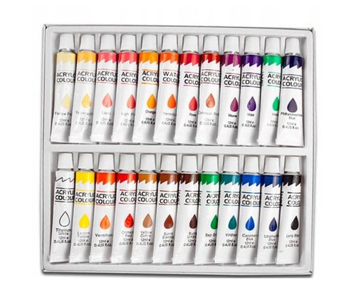 Farby akrylowe 24x12 ml Loveart Zestaw 24 kolorów farb akrylowych do płótna na Arena.pl