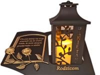 RODZICE ZNICZ LAMPION NA GRÓB LATARNIA CZARNA ZE ŚWIECĄ SKOS SENTENCJA