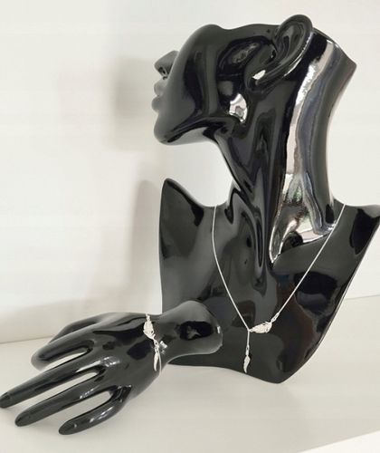 Komplet biżuterii srebrnej z piórkiem srebro 925 biżuteria srebrna damska na Arena.pl