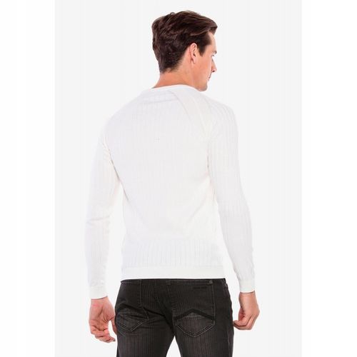 CIPO BAXX SWETER W PRĄŻKI WHITE BASIC GŁADKI~XL na Arena.pl