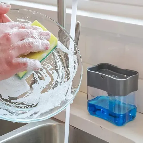 Dozownik na płyn do naczyń mydło pojemnik na gąbki z nasączaniem na Arena.pl