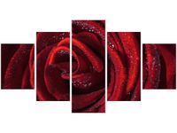 80CM 150CM OBRAZ 5 ELEM BORDOWA RÓŻA ŚCIENNY