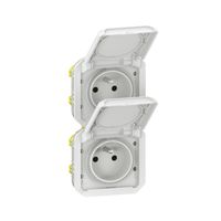 Nowe Plexo - Gniazdo 2x2P+Z pionowe, mechanizm 16A-250V~- białe - Legrand 069643L