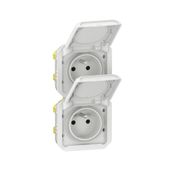Nowe Plexo - Gniazdo 2x2P+Z pionowe, mechanizm 16A-250V~- białe - Legrand 069643L