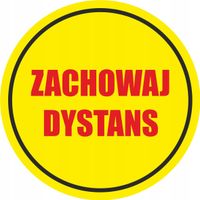 NAKLEJKA ostrzegawcza ZACHOWAJ DYSTANS ODLEGŁOŚĆ