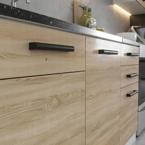 MEBLE KUCHENNE KUCHNIA ZESTAW SZAFKI MODUŁOWE BLAT JOLA 2,4M DĄB na Arena.pl