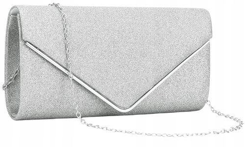 Srebrna Torebka Wieczorowa Kopertówka Wizytowa na Arena.pl