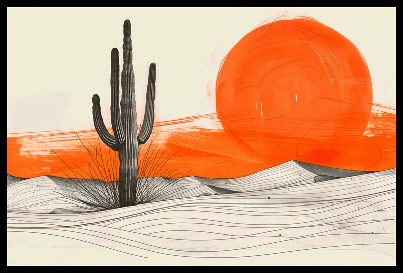 Plakat 60x40cm Kaktus Saguaro zdjęcie 2
