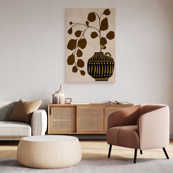 Obraz Na Płótnie Liście Azteckie Wzory Martwa Natura Styl Boho 70cm x 100cm zdjęcie 6