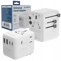 Adapter podróżny GEMBIRD TPA-2A3C70-01-W (Globalny)