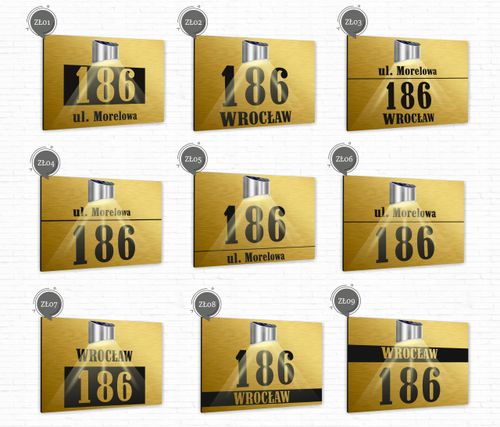 złota TABLICZKA podświetlana ADRESOWA numer domu aluminiowa 30x20 na Arena.pl