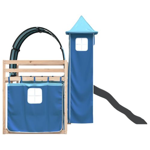 Łóżko na antresoli, ze zjeżdżalnią i zasłonkami, 90x190 cm na Arena.pl