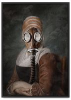 Plakat portret maska gazowa pop art 61x91 cm w czarnej ramie