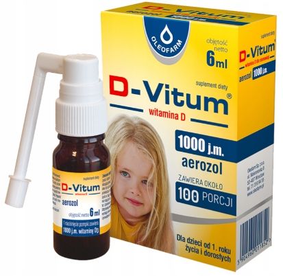 D-Vitum witamina D 1000 w aerozolu w oleju MCT 2x6 ml zdjęcie 2