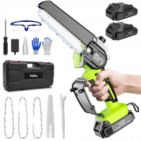 Akumulatorowa mini piła łańcuchowa 6" 21V - 2 akumulatory 2 drążki prowadzą
