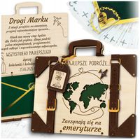 Prezent Dla Emeryta Emerytki Przejście Na Emeryturę Drewniana Walizka