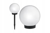Lampa solarna KULA Ogrodowa LED duża MLECZNA wbijana KULE białe 20cm IP44