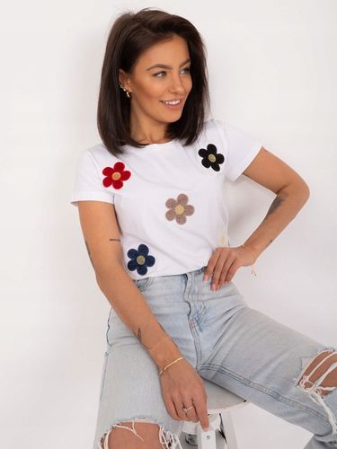 T-SHIRT Z APLIKACJĄ koszulka damska z bawełny na Arena.pl
