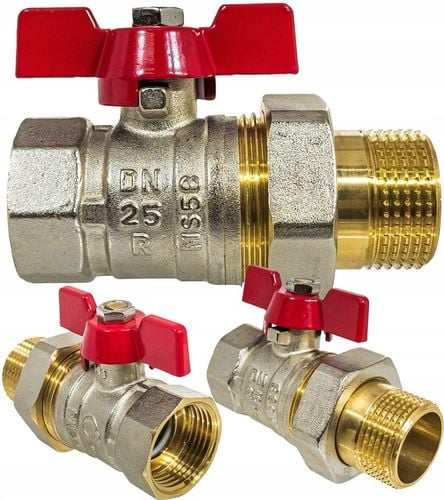 ZAWÓR KULOWY KUREK 1" DN25 MOSIĘŻNY ZE ŚRUBUNKIEM I DŁAWICĄ MOTYLEK na Arena.pl