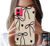 ETUI DO MOTOROLA EDGE 40 NEO - BEŻOWE KOKARDKI WSTĄŻKA MODNE WZORY