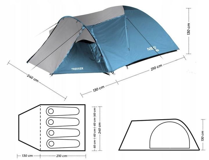 Namiot Turystyczny Ogrodowy Kempingowy 4 Osobowy zdjęcie 14