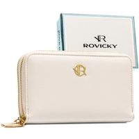 duży, biały portfel damski ze skóry ekologicznej zamykany suwakiem