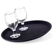 Taca Kelnerska Antypoślizgowa do Przenoszenia Restauracji Okrągła Czarna