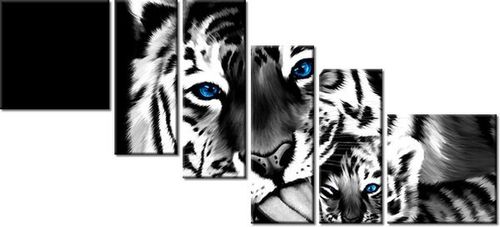 100CM 220CM OBRAZ 6 ELEM TYGRYSY ŚCIENNY na Arena.pl