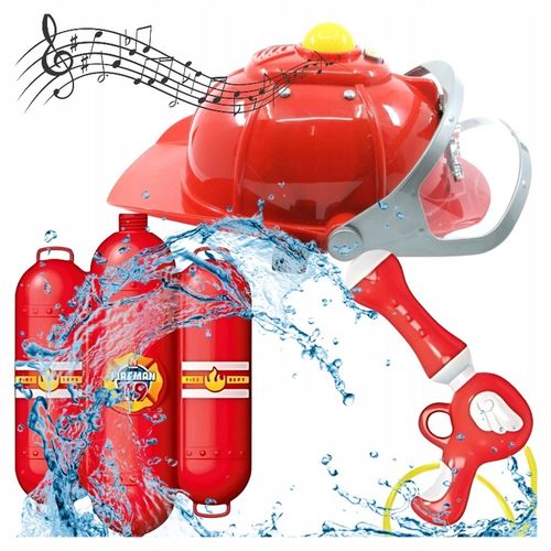 KASK STRAŻACKI Interaktywny + PISTOLET na WODĘ ze zbiornikiem MAŁY STRAŻAK na Arena.pl