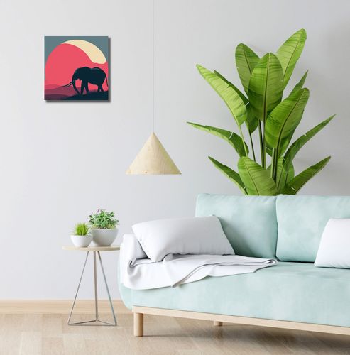 Obraz 30x30cm Słoń przy Czerwieni na Arena.pl