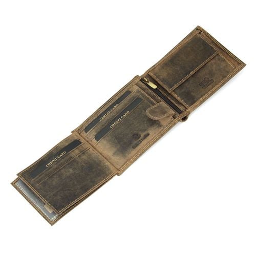 portfel męski wild tiger  - ciemnobrązowy na Arena.pl