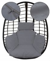 Poduszka na huśtawkę ogrodową fotel wiszący kokon WODOODPORNA ZAGŁÓWEK szar