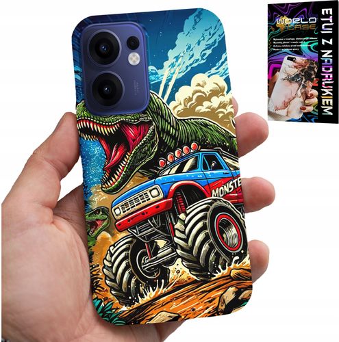 ETUI DO OPPO FIND X5 LITE -DINOZAUR W MONSTERTRUCKU WZORY DLA DZIECI na Arena.pl