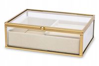 2 x 2 x SZKATUŁKA GLAMOUR NA BIŻUTERIĘ SZKLANA DEKORACYJNA 166673 5,5x17x14