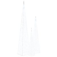Zestaw stożków dekoracyjnych z zimnym, białym LED, 60/90/120 cm