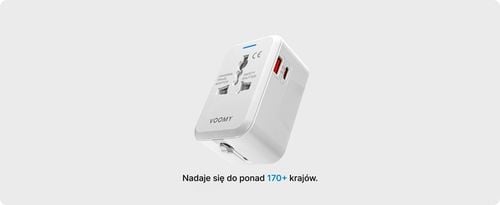 Voomy 20W Uniwersalna Wtyczka Światowa - 150+ krajów - USB-C & USB-A na Arena.pl