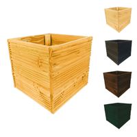 be4nature Doniczka kwadratowa modrzewiowa Naturalna 30 x 30 cm