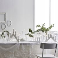 Świecznik adwentowy drewniany biały BEA