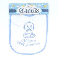 śliniak od jutra będę grzeczny, chłopiec,dziecko